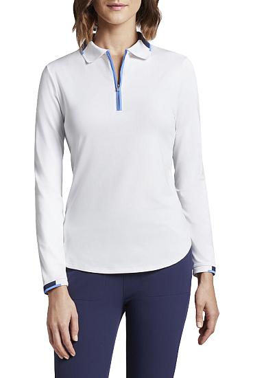 Peter Millar Women's Bianca Zip Long Sleeve Golf Shirts - ON SALE