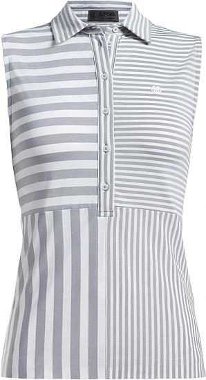 G/Fore Women's Performance Stripe Sleeveless Golf Shirts