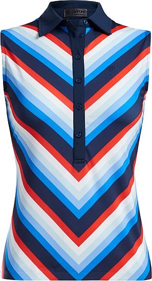 G/Fore Women's Chevron Stripe Sleeveless Golf Shirts
