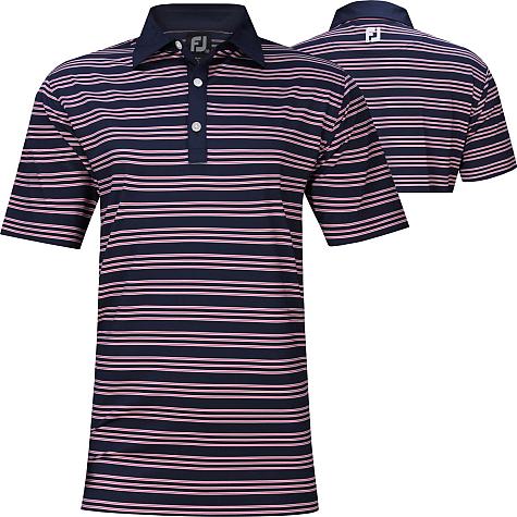 FootJoy ProDry Lisle Trio Stripe Golf Shirts - FJ Tour Logo Available