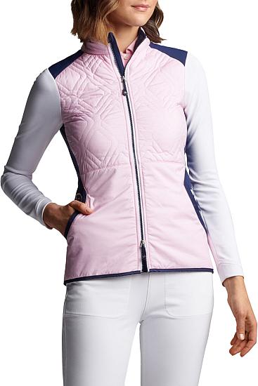 Peter Millar Women's Madeline Hybrid Full-Zip Golf Jackets - Palmer Pink Ripple Effect