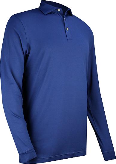 Peter Millar Lyons Solid Performance Long Sleeve Golf Shirts