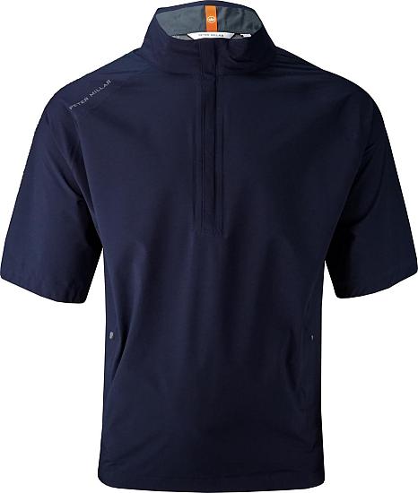 Peter Millar Shield Short Sleeve Half-Zip Golf Rain Shirts