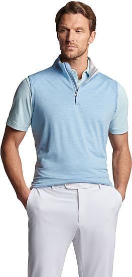 Peter Millar Crown Crafted Stealth Performance Quarter-Zip Golf Vests - Tour Fit
