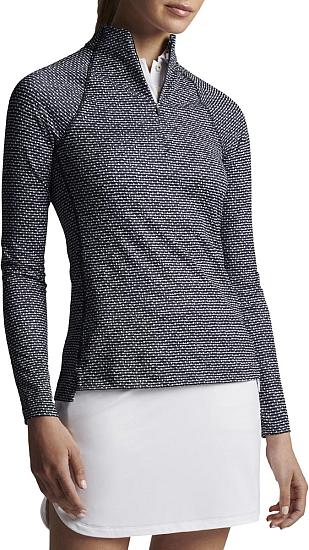 Peter Millar Women's Perth Raglan-Sleeve Quarter-Zip Golf Pullovers - Black Popcorn Tweed