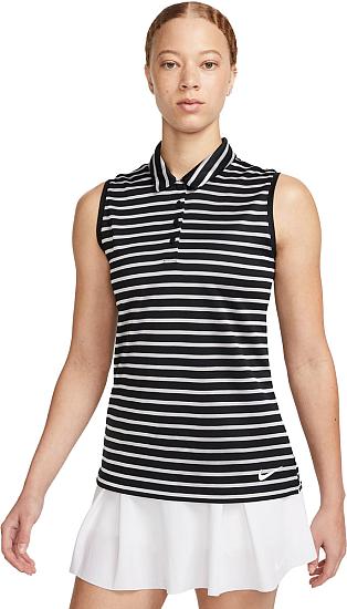 Nike Women's Dri-FIT Victory Stripe Sleeveless Golf Shirts - HOLIDAY SPECIAL