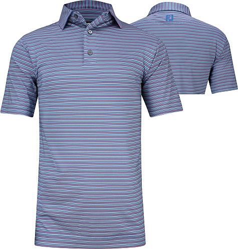 FootJoy ProDry Lisle Multi-Color Pinstripe Golf Shirts - FJ Tour Logo Available