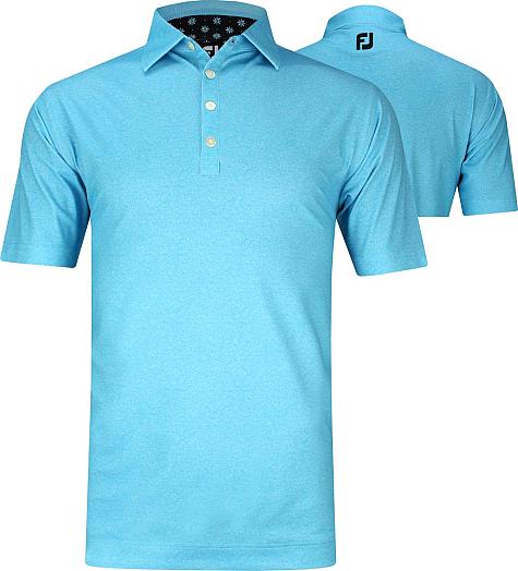 FootJoy ProDry Texture Print Stretch Pique Golf Shirts - FJ Tour Logo Available