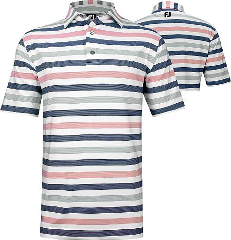 FootJoy ProDry Lisle Light Stripe Golf Shirts - FJ Tour Logo Available