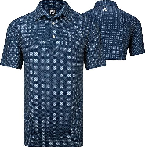 FootJoy ProDry Lisle Dot Geo Print Golf Shirts - FJ Tour Logo Available