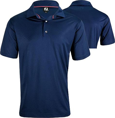 FootJoy ProDry Lisle Tonal Triangle Print Golf Shirts - FJ Tour Logo Available