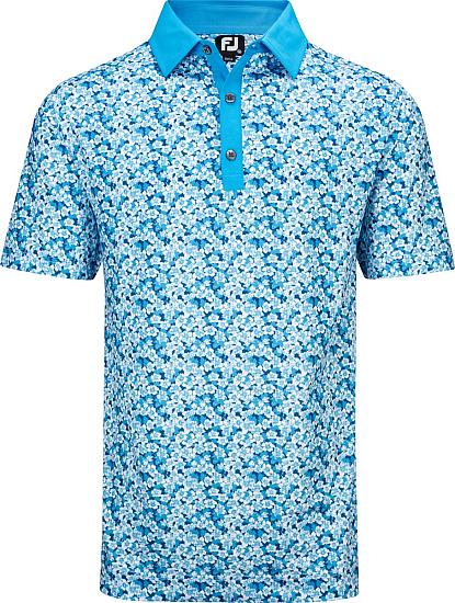 FootJoy ProDry Lisle Primrose Print Golf Shirts - FJ Tour Logo Available