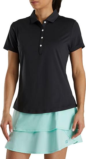 FootJoy Women's Lisle Solid Short Sleeve Golf Shirts - FJ Tour Logo Available