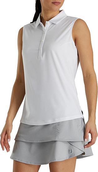 FootJoy Women's Lisle Solid Sleeveless Golf Shirts
