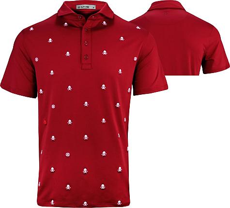 G/Fore Embroidered Skull & Tees Tech Jersey Golf Shirts