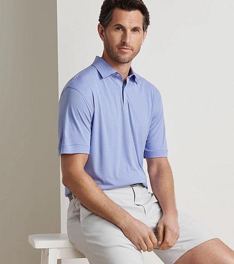 Peter Millar Featherweight Stripe Performance Golf Shirts - ON SALE
