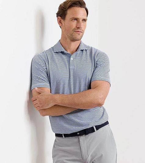 Peter Millar Albatross Cotton-Blend Pique Stripe Golf Shirts - Tour Fit