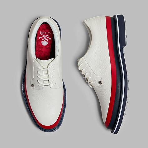 G/Fore Gallivanter Tuxedo Stripe Leather Spikeless Golf Shoes