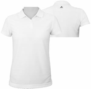 Adidas Girls ClimaLite Textured Solid Junior Golf Shirts - ON SALE!