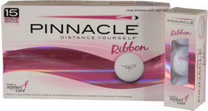 Pinnacle Women's Ribbon White Golf Balls- 15 Pack - ON SALE!
