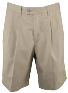 Ashworth Pleated Cotton Twill Solid Golf Shorts - ON SALE!