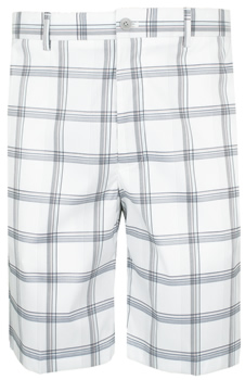 Greg Norman Plaid Flat Front Tech Golf Shorts - CLEARANCE
