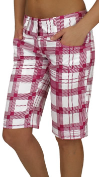 Adidas Women's ClimaLite Broken Plaid Bermuda Golf Shorts - CLEARANCE