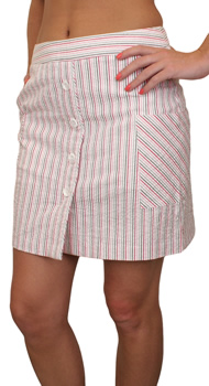 Greg Norman Women's Seersucker Button Golf Skorts - CLEARANCE