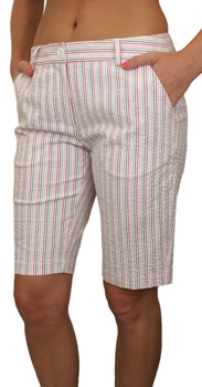 Greg Norman Women's Seersucker Bermuda Golf Shorts - CLEARANCE