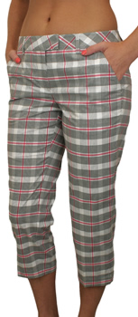 Greg Norman Women's Cottage Plaid Golf Capris - CLEARANCE
