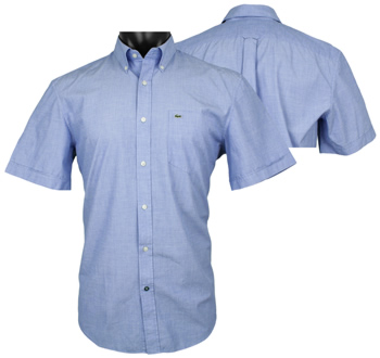 Lacoste Short Sleeve End-On-End Casual Shirts - ON SALE - HOLIDAY SPECIAL