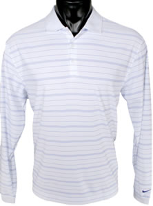 Nike Dri-FIT UV Tech Long Sleeve Stripe Golf Shirts - CLOSEOUTS
