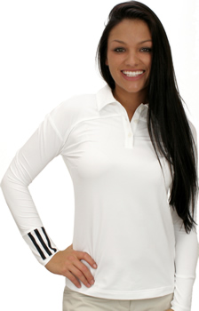 Adidas Women's ClimaCool 3-Stripes Long Sleeve Golf Shirts - CLOSEOUTS