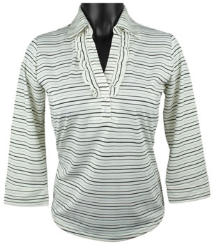 Sport Haley Women's Three-Quarter Sleeve Striped Golf Shirts - ON SALE!