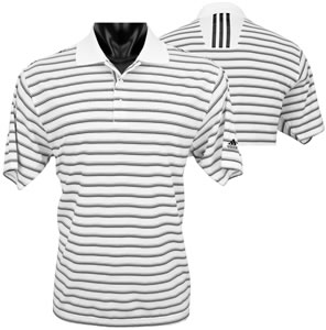 Adidas ClimaLite Two-Color Stripe Golf Shirts - CLOSEOUTS