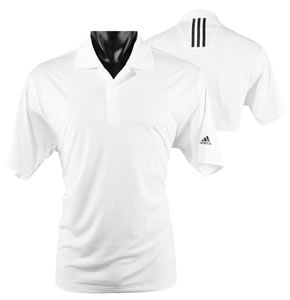 Adidas ClimaLite 3-Stripes Textured Solid Golf Shirts - CLOSEOUTS