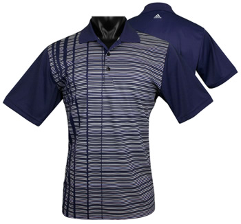 Adidas ClimaCool Stripe Color Block Print Golf Shirts - CLEARANCE