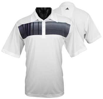 Adidas ClimaCool Dash Stripe Print Engineered Golf Shirts - CLEARANCE
