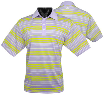 Adidas ClimaLite Engineered Stripe Golf Shirts - CLEARANCE
