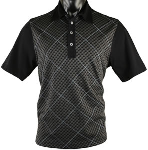 Ashworth Mesh Back Pima Print Golf Shirts - CLEARANCE