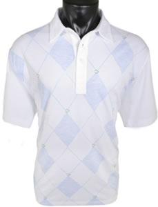 Ashworth Mesh Back Pima Print Golf Shirts - CLEARANCE