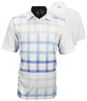 Ashworth Performance Double Knit Front Panel Print Golf Shirts - CLEARANCE