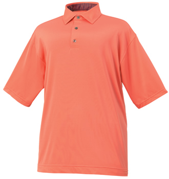 FootJoy Solid Stretch Lisle Golf Shirts with Stripe Accent Collar