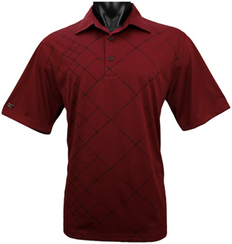 Greg Norman Grid Printed Golf Shirts - CLEARANCE
