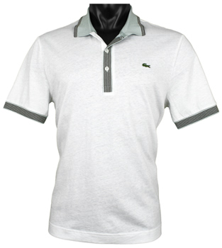 Lacoste Fitted Short Sleeve Jersey Golf Shirts with Contrast Collar - ON SALE - HOLIDAY SPECIAL