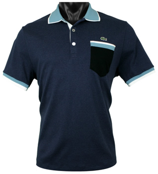 Lacoste Short Sleeve Tipped Jersey Golf Shirts with Contrast Pocket - ON SALE - HOLIDAY SPECIAL