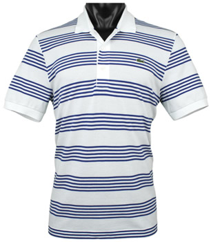 Lacoste Short Sleeve Cluster Stripe Pique Golf Shirts - ON SALE - HOLIDAY SPECIAL