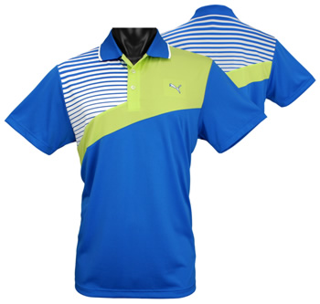Puma Colorblock Stripe Tech Golf Shirts - CLEARANCE
