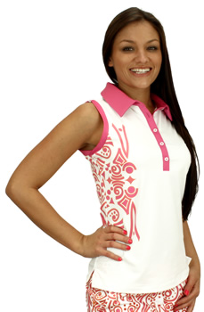 Adidas Women's ClimaLite Tattoo Print Sleeveless Golf Shirts - CLEARANCE