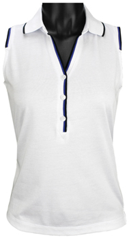 EP Pro Women's Tour-Dry Contrast Trim Sleeveless Golf Shirts - CLEARANCE